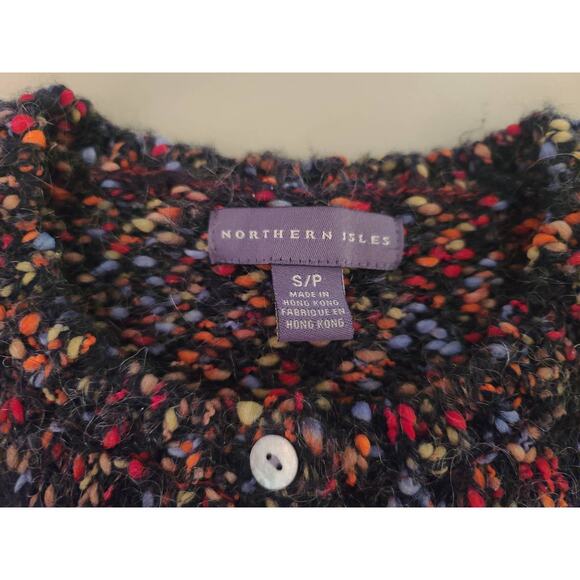 Northern Isles mohair rainbow fleck cardigan sweater - small - Picture 4 of 5